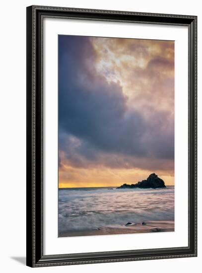 Stormy Sunset Skies at Big Sur, Pfieffer Beach, California Coast-Vincent James-Framed Photographic Print