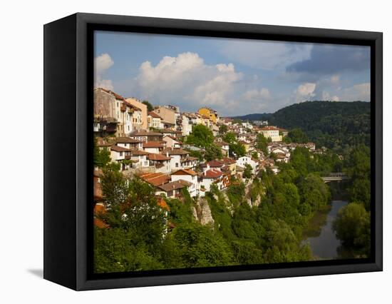 Stormy Weather at Dusk over Hillside Houses Above the Yantra River, Veliko Tarnovo, Bulgaria, Europ-Dallas & John Heaton-Framed Premier Image Canvas