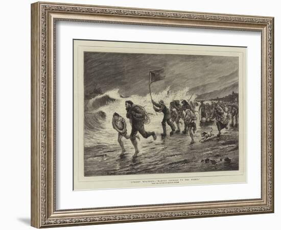 Stormy Weather, Making Signals to the Wreck-Maurice Poirson-Framed Giclee Print