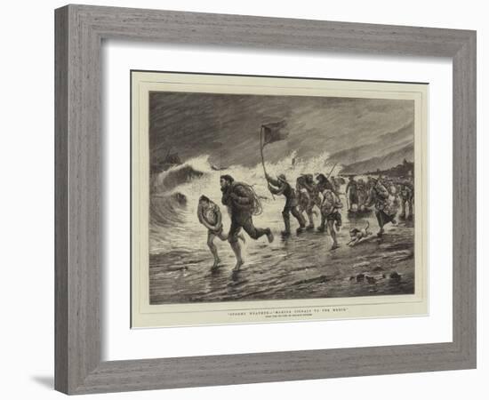 Stormy Weather, Making Signals to the Wreck-Maurice Poirson-Framed Giclee Print