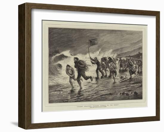 Stormy Weather, Making Signals to the Wreck-Maurice Poirson-Framed Giclee Print