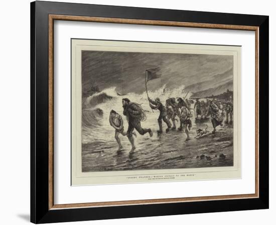 Stormy Weather, Making Signals to the Wreck-Maurice Poirson-Framed Giclee Print