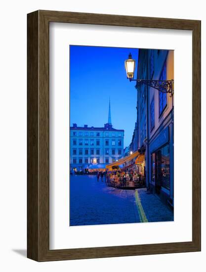 Stortorget Square Cafes at Dusk, Gamla Stan, Stockholm, Sweden, Scandinavia, Europe-Frank Fell-Framed Photographic Print