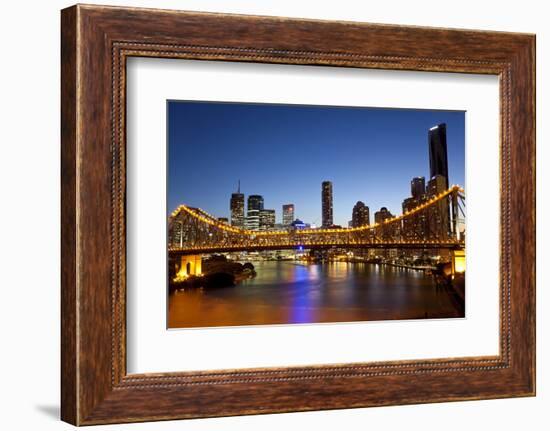 Story Bridge and Skyline Along the Brisbane River, Brisbane, Australia-Peter Adams-Framed Photographic Print