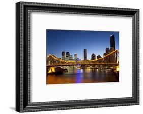 Story Bridge and Skyline Along the Brisbane River, Brisbane, Australia-Peter Adams-Framed Photographic Print