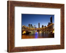 Story Bridge and Skyline Along the Brisbane River, Brisbane, Australia-Peter Adams-Framed Photographic Print