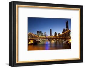 Story Bridge and Skyline Along the Brisbane River, Brisbane, Australia-Peter Adams-Framed Photographic Print