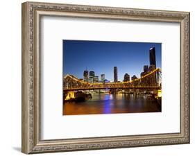 Story Bridge and Skyline Along the Brisbane River, Brisbane, Australia-Peter Adams-Framed Photographic Print