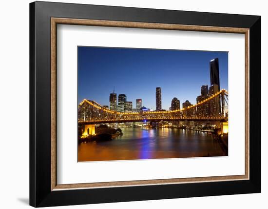 Story Bridge and Skyline Along the Brisbane River, Brisbane, Australia-Peter Adams-Framed Photographic Print