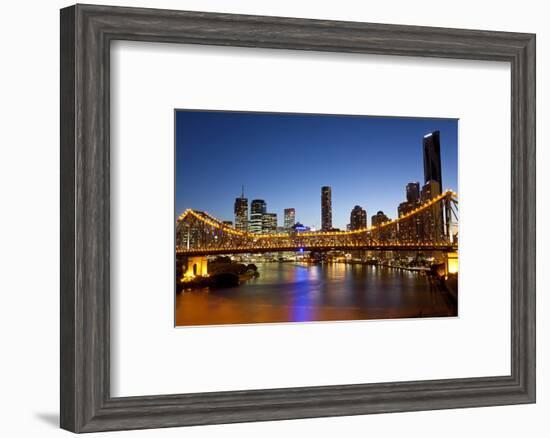 Story Bridge and Skyline Along the Brisbane River, Brisbane, Australia-Peter Adams-Framed Photographic Print