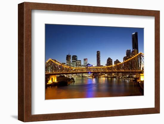 Story Bridge and Skyline Along the Brisbane River, Brisbane, Australia-Peter Adams-Framed Photographic Print