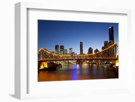 Story Bridge and Skyline Along the Brisbane River, Brisbane, Australia-Peter Adams-Framed Photographic Print