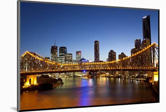 Story Bridge and Skyline Along the Brisbane River, Brisbane, Australia-Peter Adams-Mounted Photographic Print