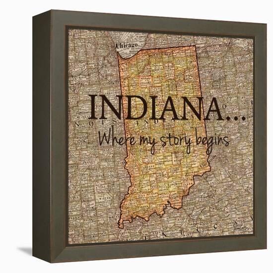 Story Indiana-Tina Carlson-Framed Stretched Canvas