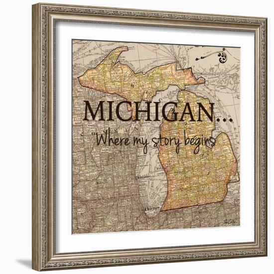 Story Michigan-Tina Carlson-Framed Art Print