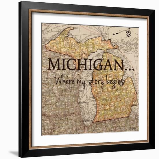 Story Michigan-Tina Carlson-Framed Art Print