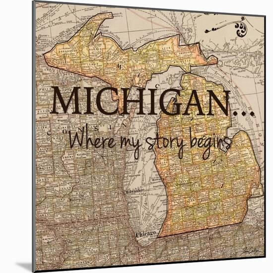 Story Michigan-Tina Carlson-Mounted Art Print