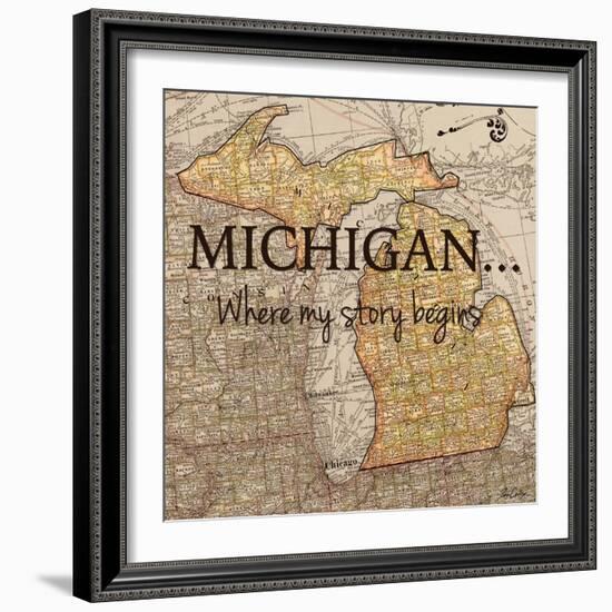 Story Michigan-Tina Carlson-Framed Art Print