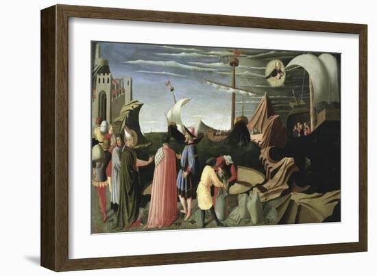 Story of Saint Luke Predella Triptych-Fra Angelico-Framed Giclee Print