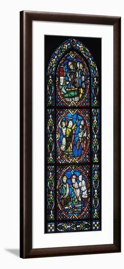 Story of St Blaise, Bishop of Sebaste in Armenia, Stained Glass Window-null-Framed Giclee Print