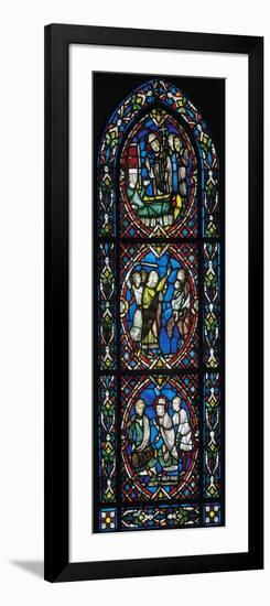 Story of St Blaise, Bishop of Sebaste in Armenia, Stained Glass Window-null-Framed Giclee Print