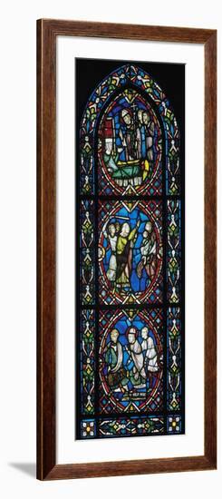 Story of St Blaise, Bishop of Sebaste in Armenia, Stained Glass Window-null-Framed Giclee Print