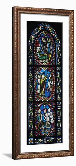 Story of St Blaise, Bishop of Sebaste in Armenia, Stained Glass Window-null-Framed Giclee Print