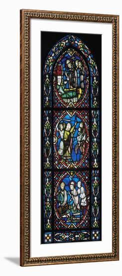 Story of St Blaise, Bishop of Sebaste in Armenia, Stained Glass Window-null-Framed Giclee Print