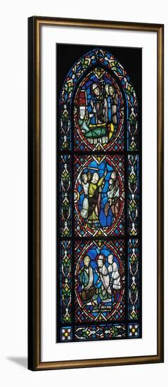 Story of St Blaise, Bishop of Sebaste in Armenia, Stained Glass Window-null-Framed Giclee Print