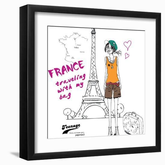 Story Of Three Girls France-studiohome-Framed Art Print