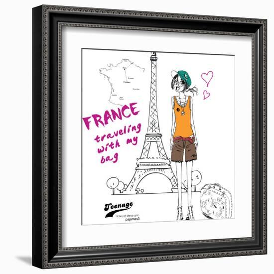Story Of Three Girls France-studiohome-Framed Art Print