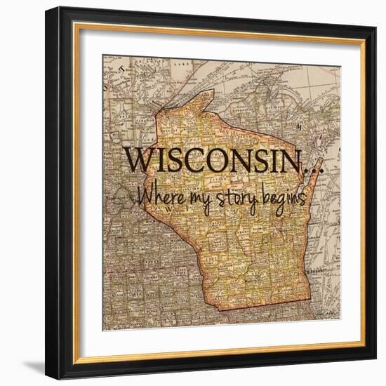 Story Wisconsin-Tina Carlson-Framed Art Print