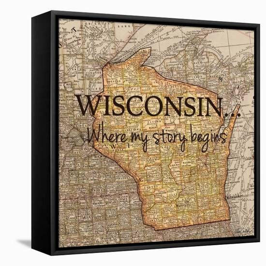 Story Wisconsin-Tina Carlson-Framed Stretched Canvas