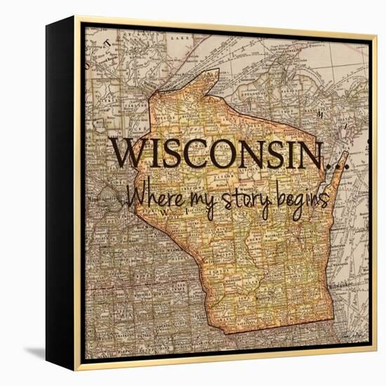 Story Wisconsin-Tina Carlson-Framed Stretched Canvas