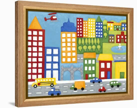 Storybook City-Chariklia Zarris-Framed Stretched Canvas