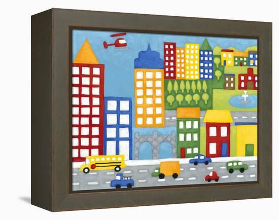 Storybook City-Chariklia Zarris-Framed Stretched Canvas