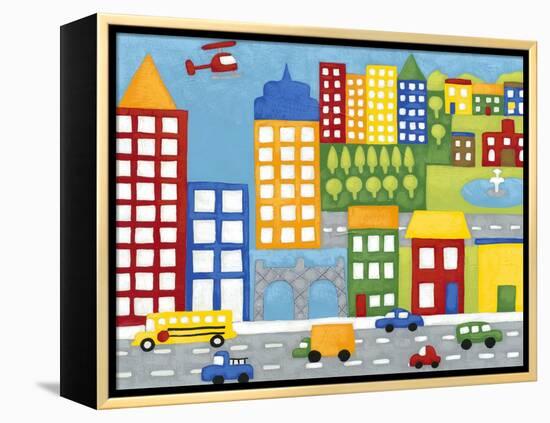 Storybook City-Chariklia Zarris-Framed Stretched Canvas