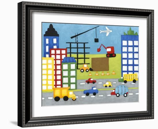 Storybook Construction Site-Chariklia Zarris-Framed Art Print