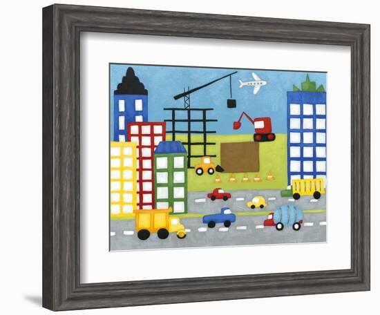 Storybook Construction Site-Chariklia Zarris-Framed Art Print