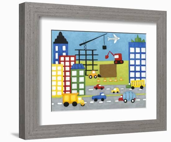 Storybook Construction Site-Chariklia Zarris-Framed Art Print