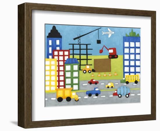 Storybook Construction Site-Chariklia Zarris-Framed Art Print