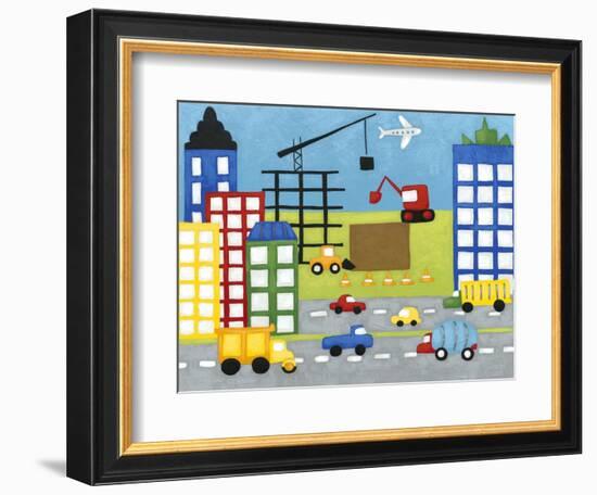 Storybook Construction Site-Chariklia Zarris-Framed Art Print