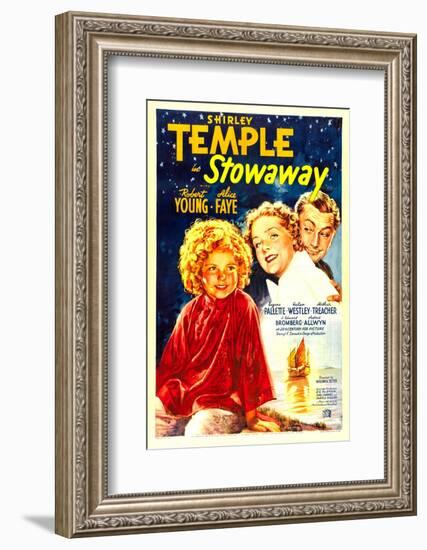 Stowaway, Shirley Temple, Alice Faye, Robert Young, 1936-null-Framed Photo