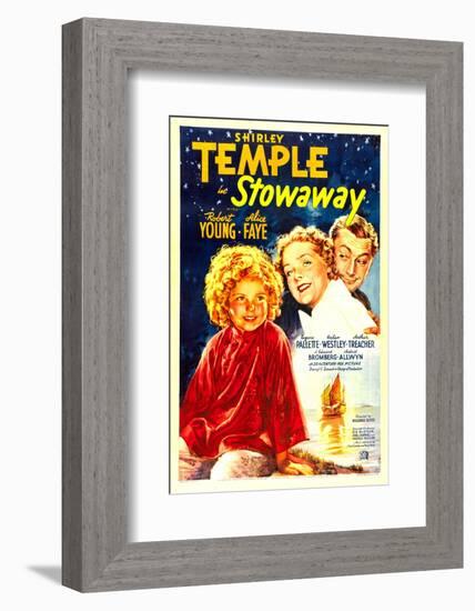 Stowaway, Shirley Temple, Alice Faye, Robert Young, 1936-null-Framed Photo