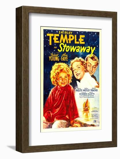 Stowaway, Shirley Temple, Alice Faye, Robert Young, 1936-null-Framed Photo