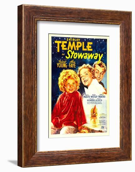 Stowaway, Shirley Temple, Alice Faye, Robert Young, 1936-null-Framed Photo