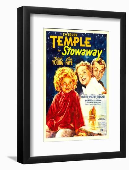 Stowaway, Shirley Temple, Alice Faye, Robert Young, 1936-null-Framed Photo