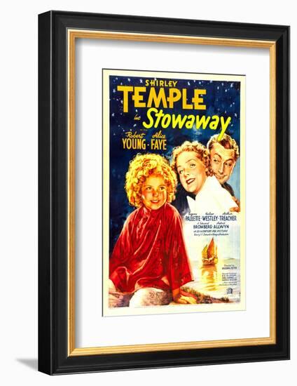 Stowaway, Shirley Temple, Alice Faye, Robert Young, 1936-null-Framed Photo