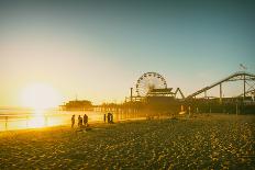 Santa Monica Beach Pier in California Usa at Sunset. Retro Colors-Stoycho Stoychev-Photographic Print