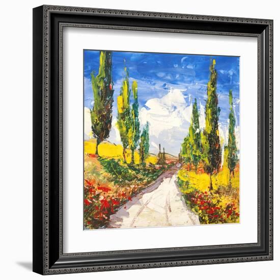 Strada toscana-Luigi Florio-Framed Giclee Print